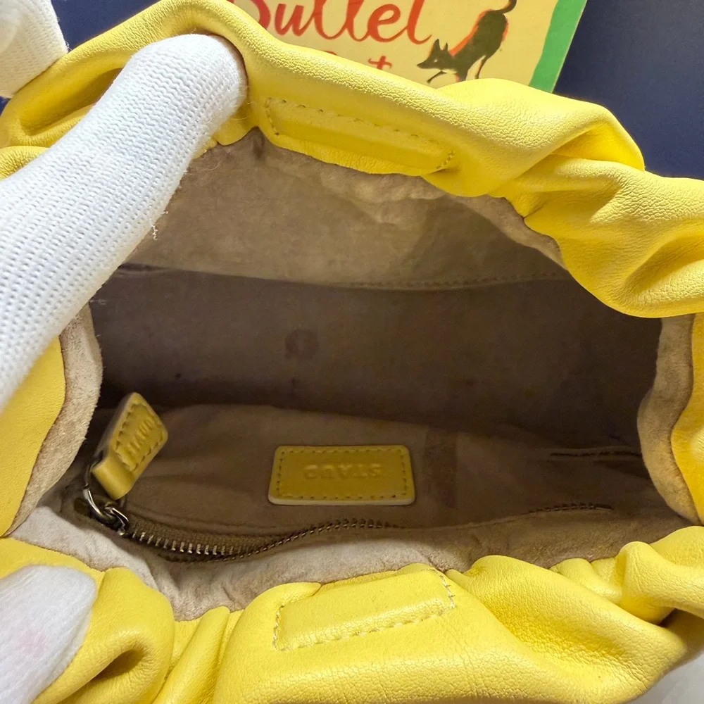 STAUD Bright Yellow Drawstring Shoulder Bag